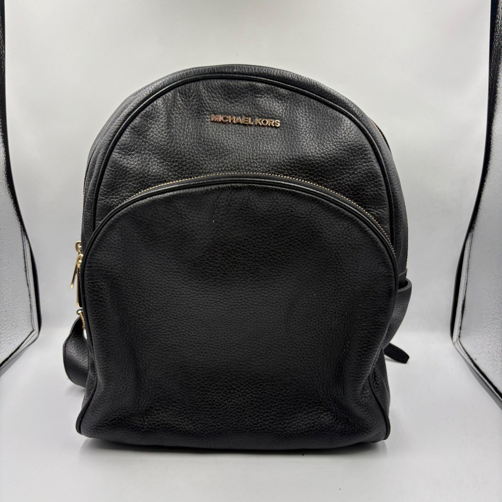 Michael Kors Abbey Backpack Women Medium Black Leather 35S7GAYB3L